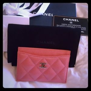 💯authentic Chanel flat card holder 18S series